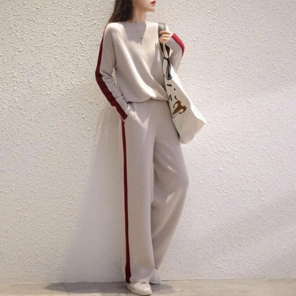 Stylish Color Block Print Two Piece Set